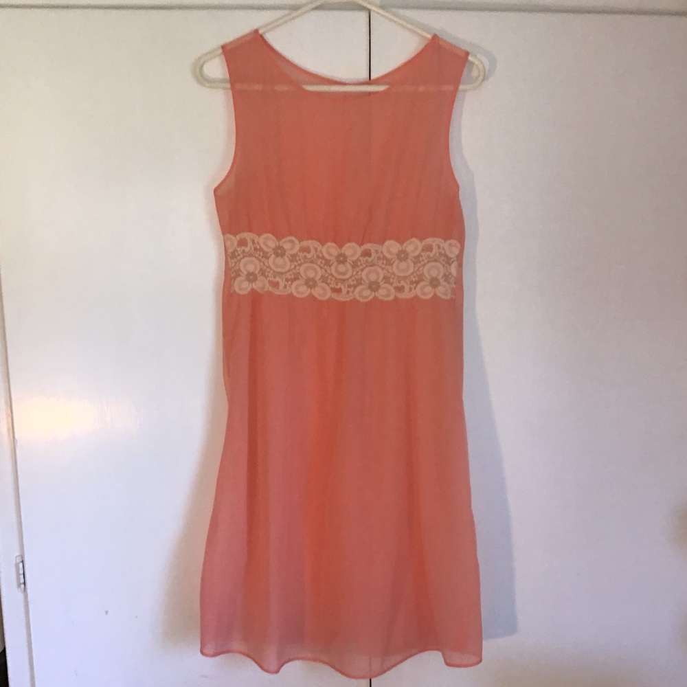 Vintage Sheer Peach 60s/70s Nightgown